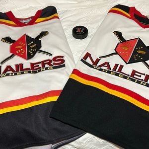 Wheeling Nailers Hockey jerseys and puck